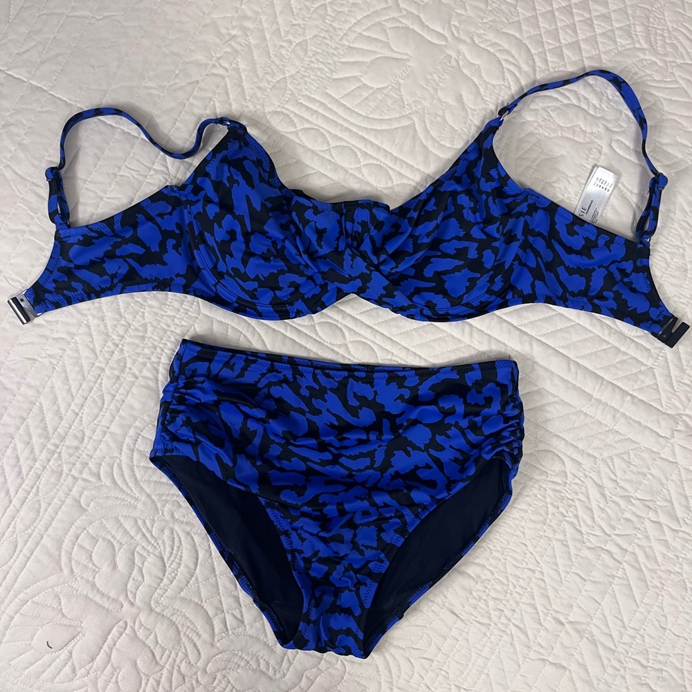 Fantasie Swim Blue and Black Animal Pattern Bikini Set
Bottom S- Top 32G